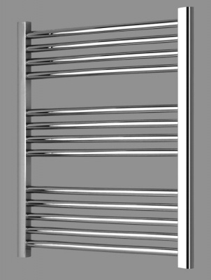 Milan curved chrome heated towel rail 800 x 500